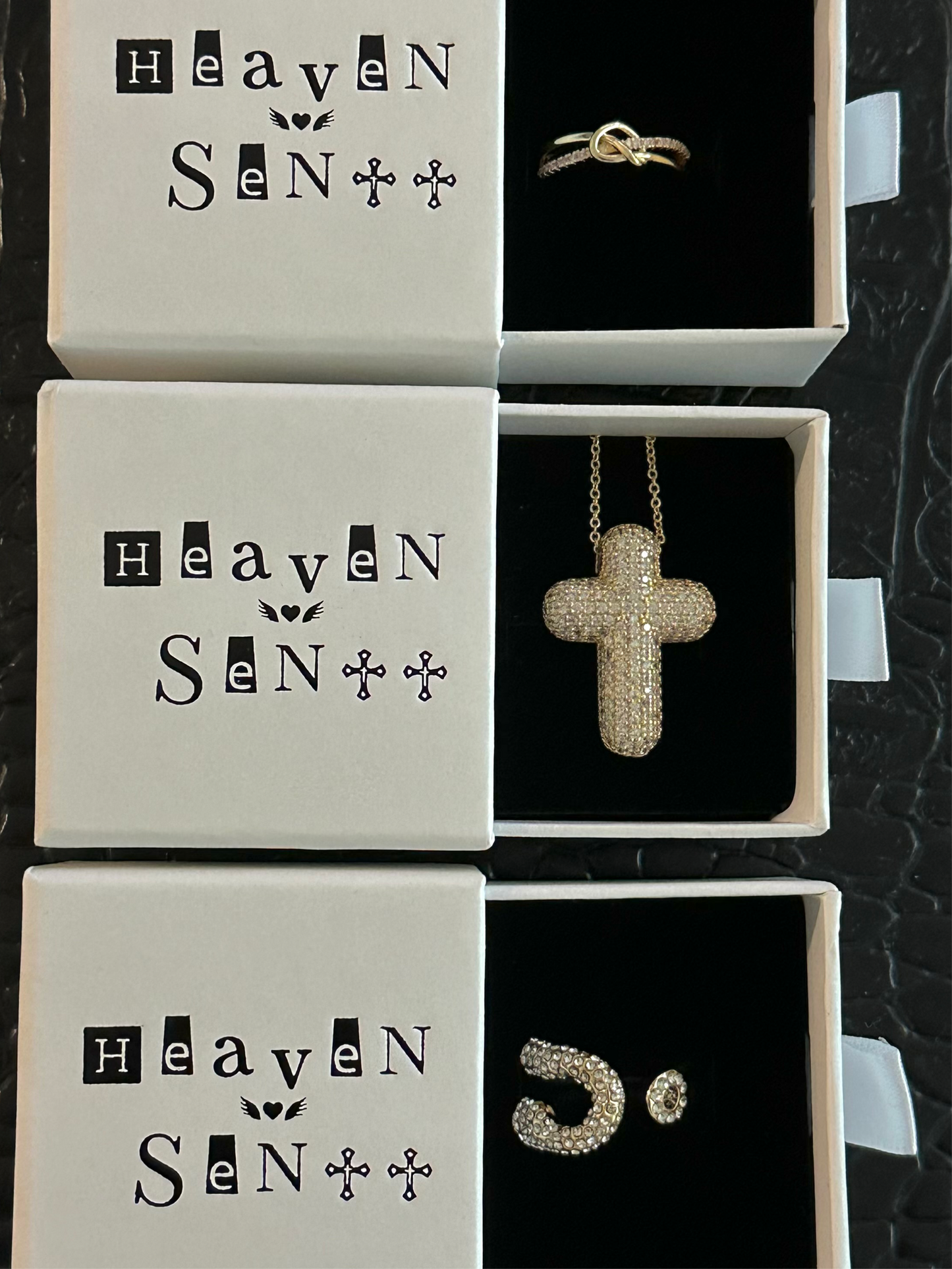 Iced Bubble Cross Necklace