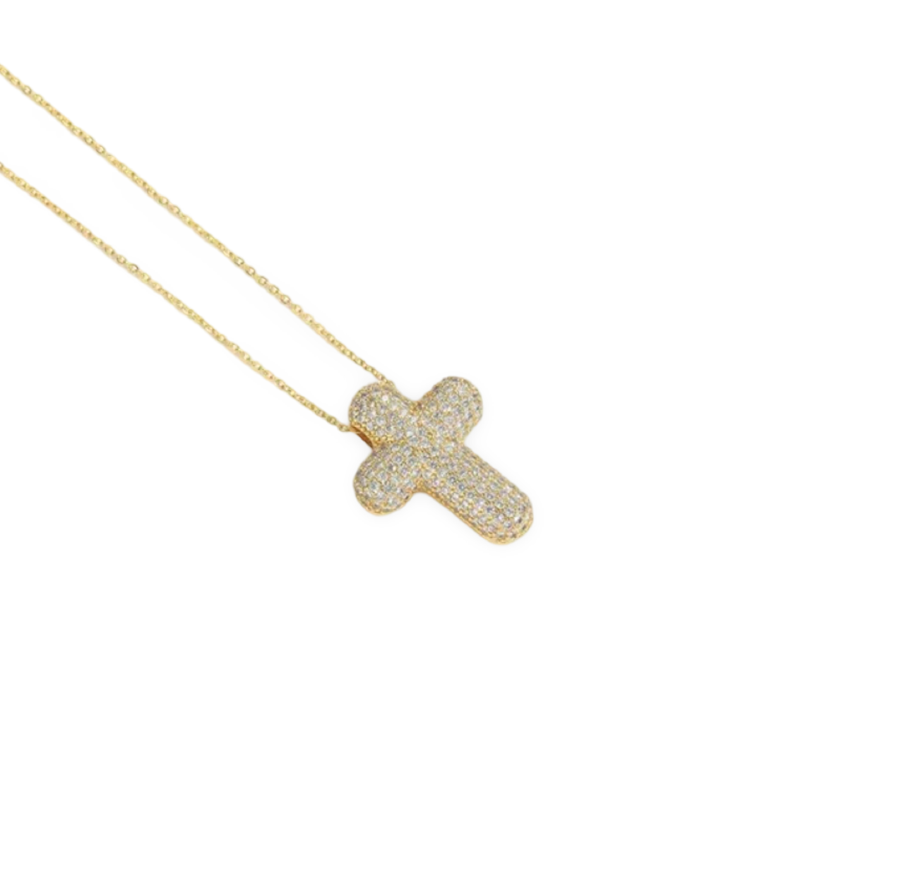 Iced Bubble Cross Necklace