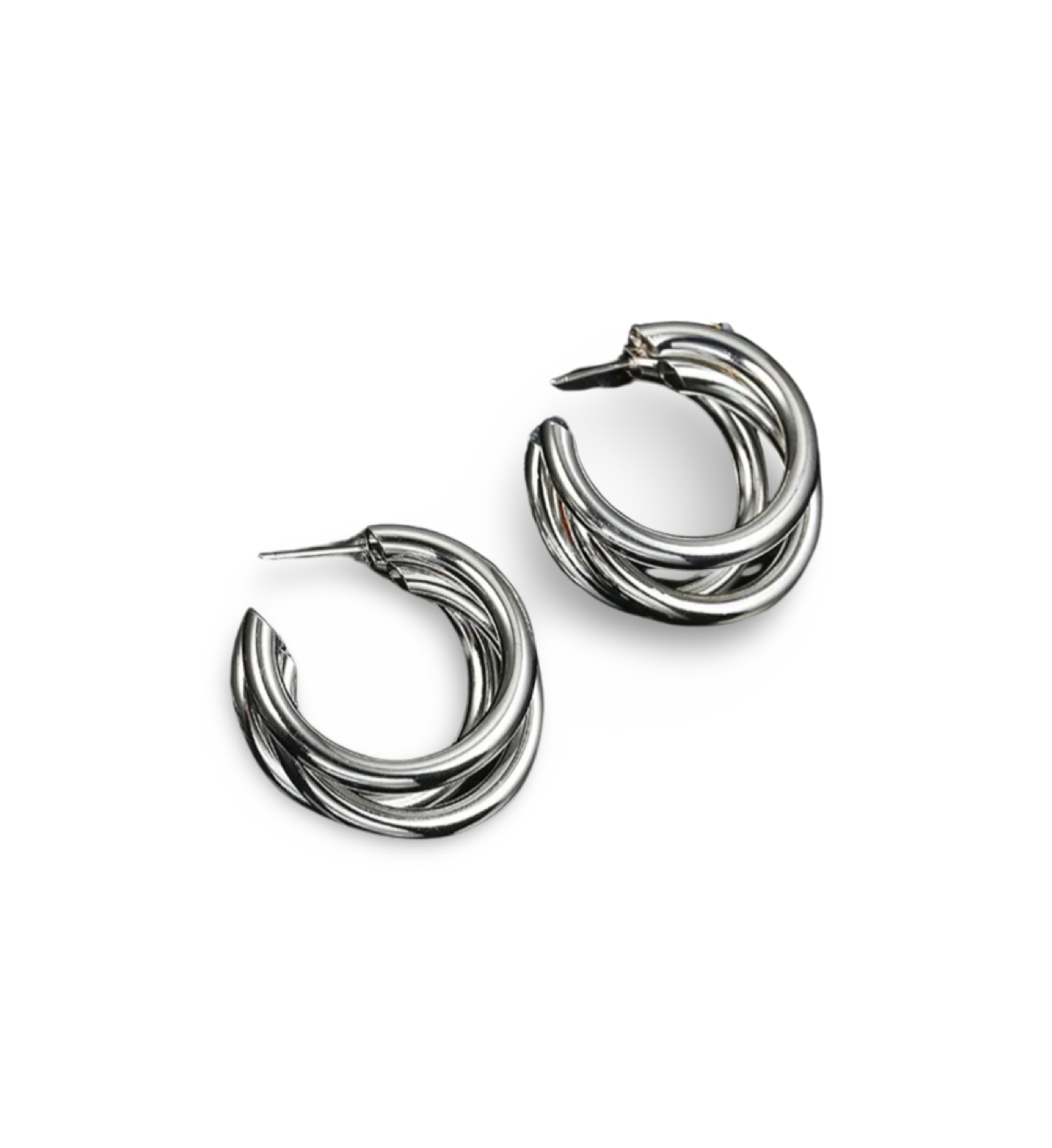 Triple Stack Hoops - Silver