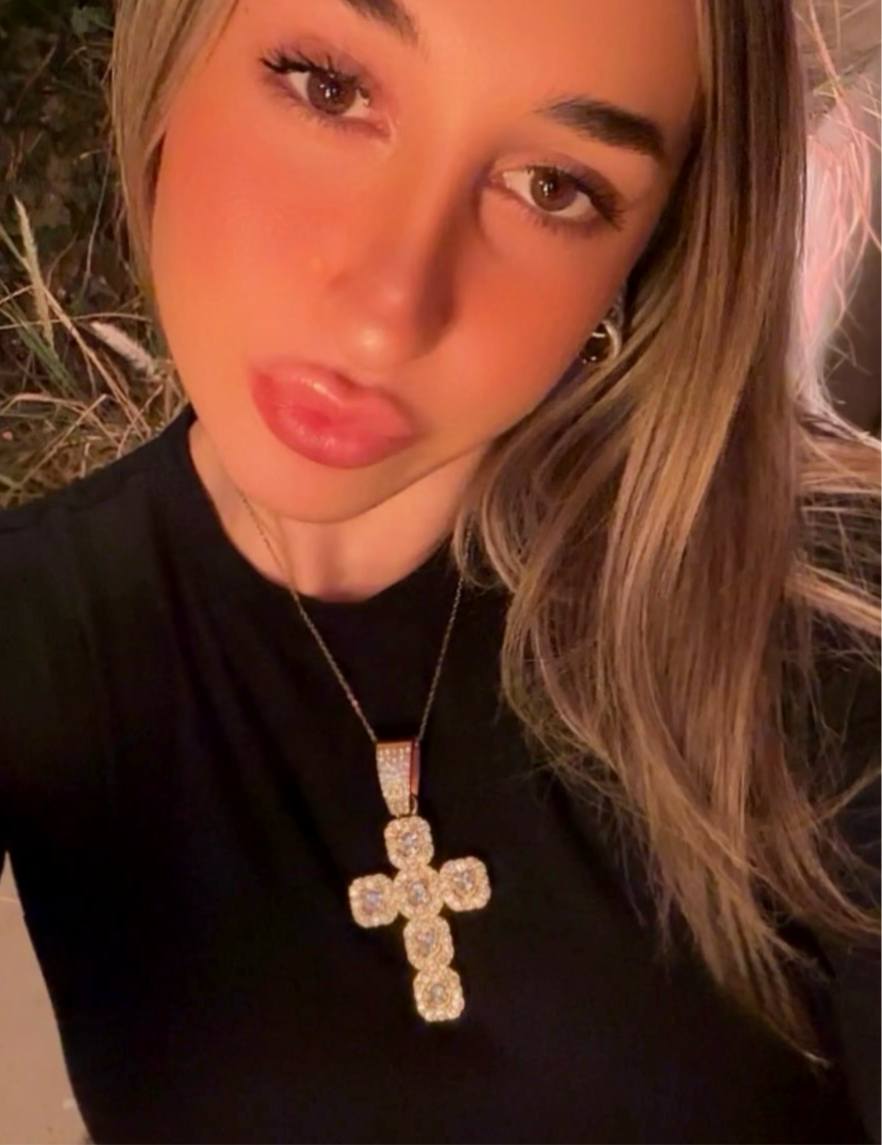 Jumbo Bubble Cross Necklace - Gold