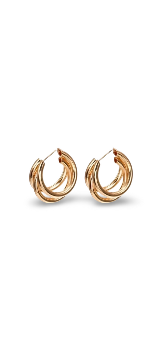 Triple Stack Hoops - Gold