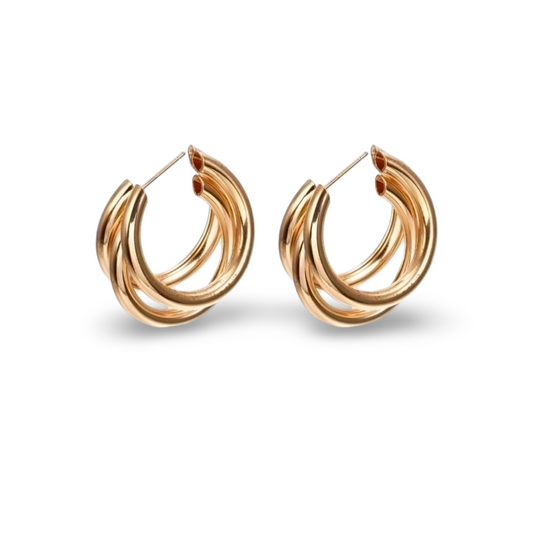 Triple Stack Hoops - Gold